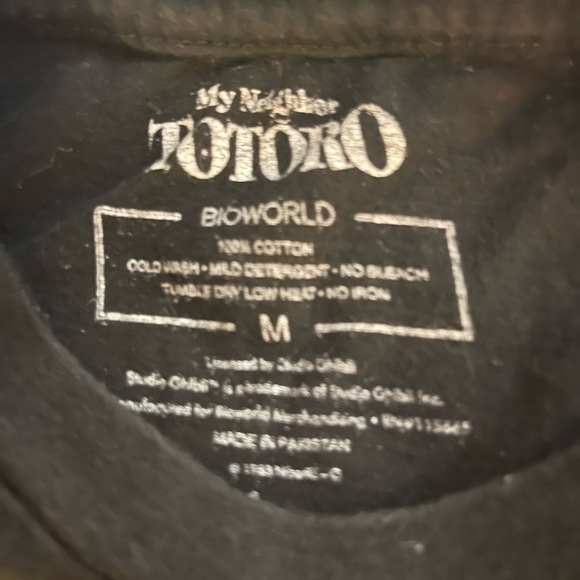 Vintage My Neighbor Totoro Tee Studio Ghibli Official T-Shirt, Blk, M, Preowned - Picture 4 of 5